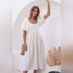 Bali Elf Cherie Puff Sleeve Midi Dress